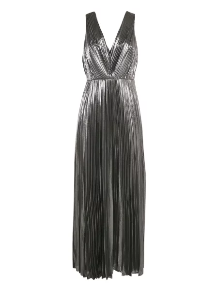 Rochie maxi Aidan Mattox plisată de costum gri