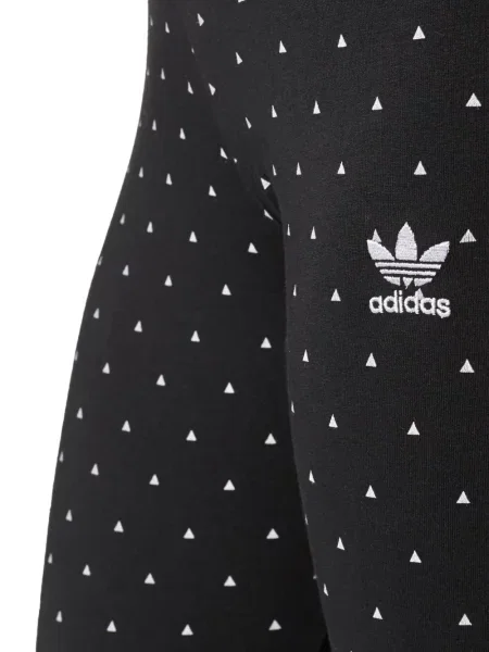 Legginsy Adidas do biegania z nadrukiem z dekoltem w serek czerwone