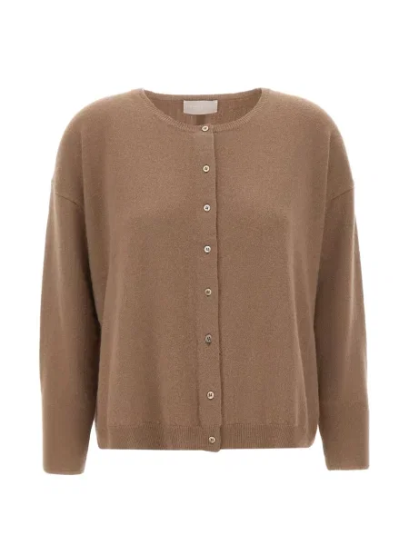Cardigan Hemisphere cu decolteu rotund maro