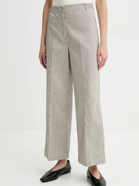 Sessun pantaloni de femei lat high waist negru