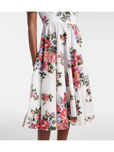 Kvetinové oblekové midi šaty Dolce&gabbana biela