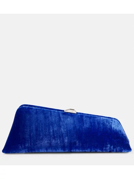 Geantă plic The Attico de catifea albastru