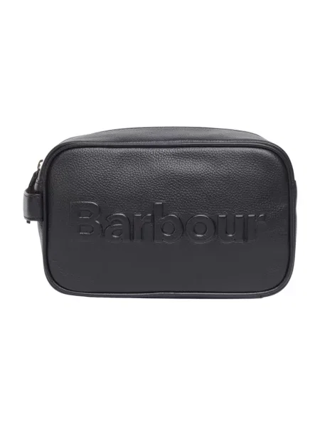 Torba Barbour skórzana z logo czarna