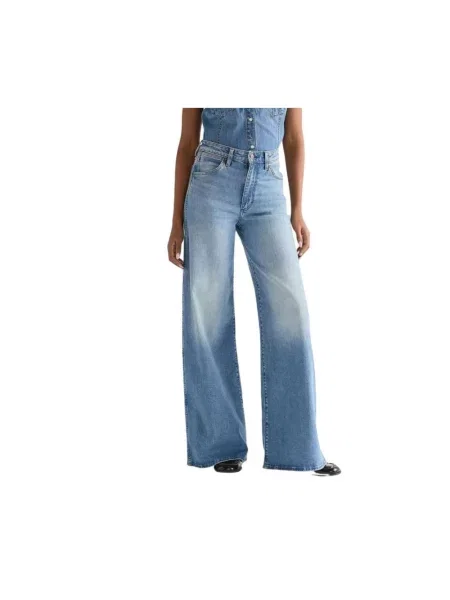 Szerokie jeansy Wrangler niebieskie