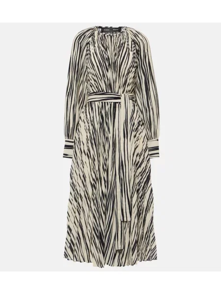 Midi obleka Proenza Schouler iz šifona s črtami
