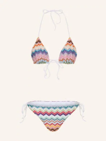 Missoni Trójkątne Bikini Z Błyszczącą Nicią rot pomarańczowy