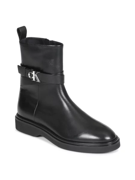 Škornji Calvin Klein Ankle Boot W/ Metal Logo črna