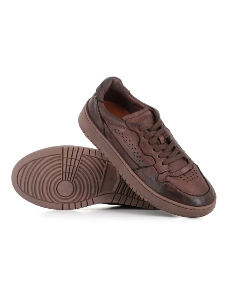 Sneakersy Lemargo skórzane brązowe
