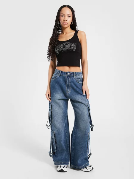 Supply&demand Spodnie Jeans Born niebieskie