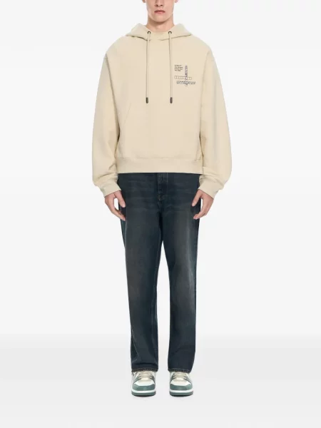 Hanorac cu glugă Off-white cu buline alb