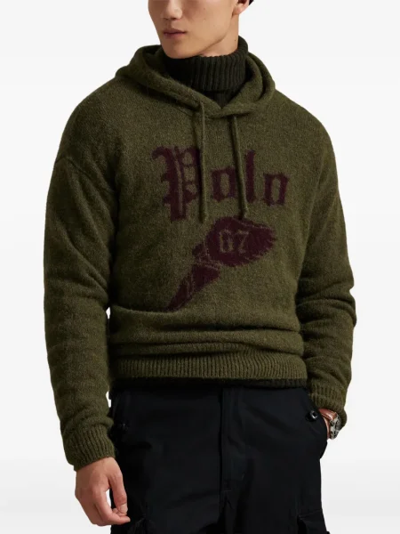 Chiloți Polo Ralph Lauren din țesătură twill cu autograf cu glugă albastru