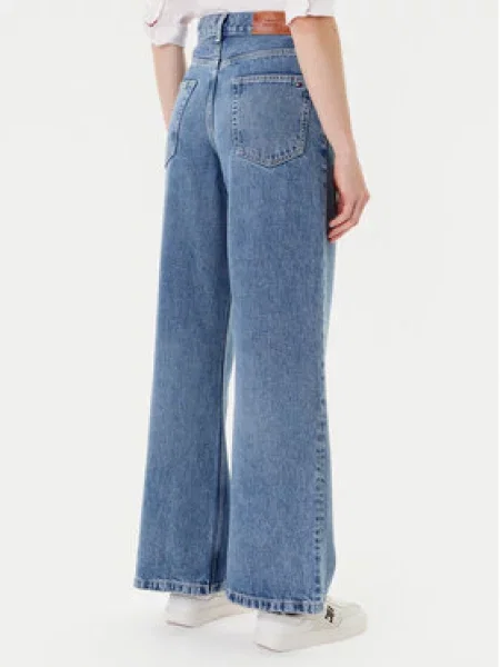 Tommy Hilfiger Jeans hlače Wide Leg modra