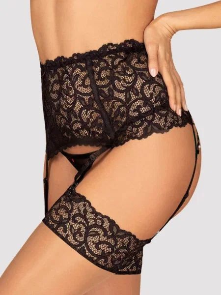 Кружевной для чулок Пояс_Obsessive_Joylace чорні
