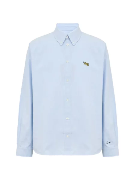 Cămașă Kenzo cu dungi de tigru din țesătură twill albastru