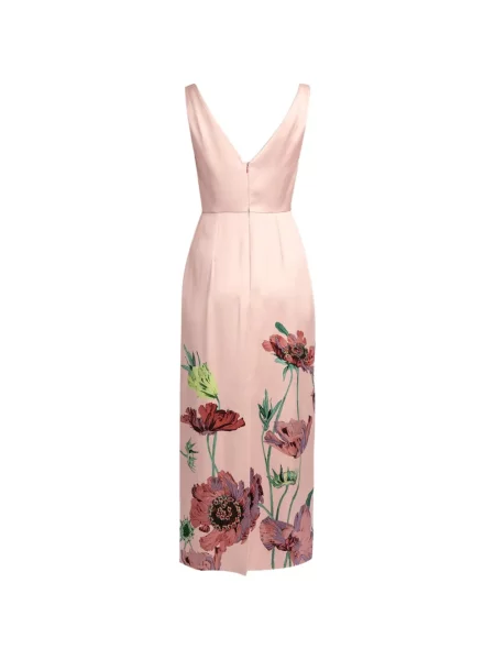 Rochie midi Erdem cu model floral cu imagine roz
