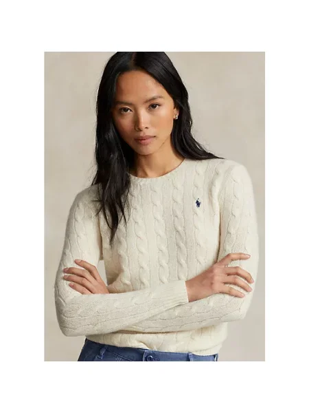 Sweter Polo Ralph Lauren z kaszmiru z nadrukiem beżowy
