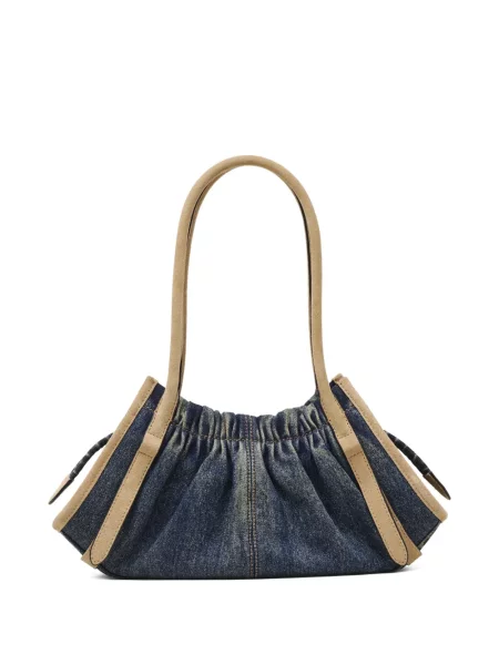 Geantă messenger Marc Jacobs din piele de căprioară mini albastru