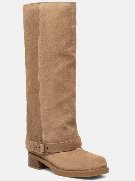 MICHAEL Michael Kors cizme din piele întoarsă Colby cu plat bej