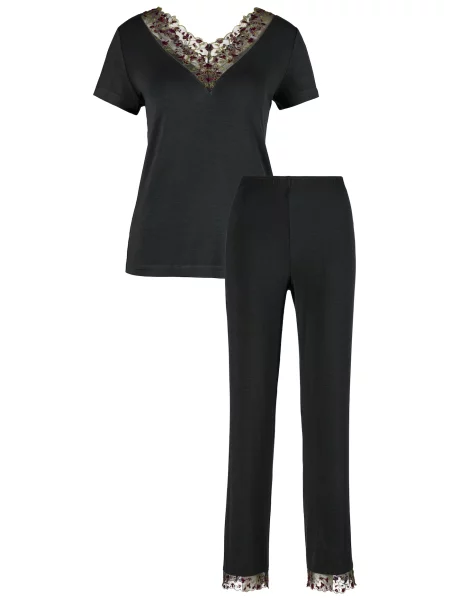 LASCANA Pijama auriu roșu gri