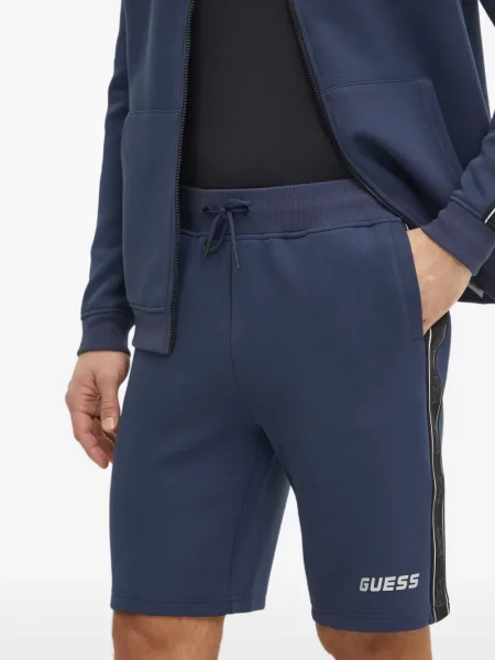 Pantaloni scurți Guess cu imagine cu cordon albastru