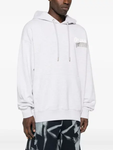 Hanorac cu glugă Off-white cu glugă cu imagine alb
