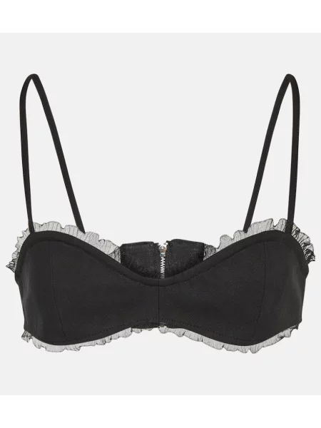 Sutien Ganni din dantelă negru