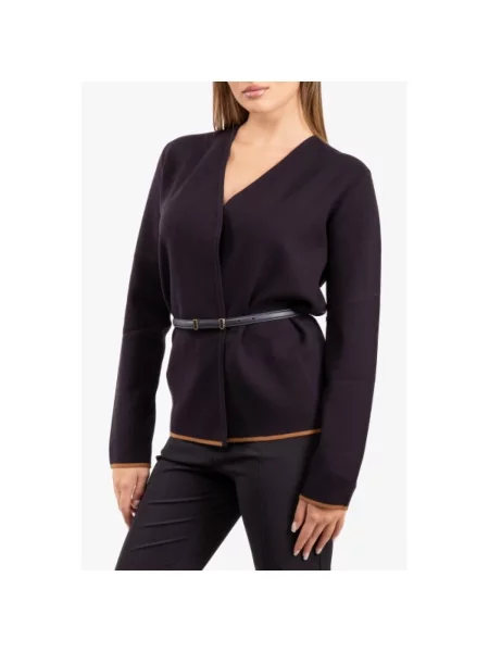 Sweter Max Mara Studio z długim rękawem niebieski