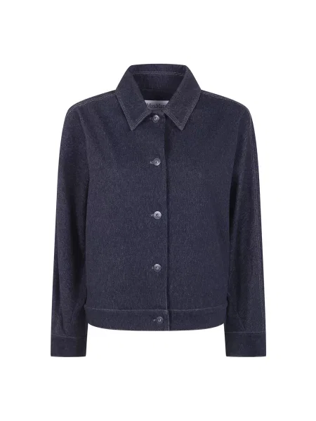 Kurtka jeansowa Max Mara z dżerseju niebieska