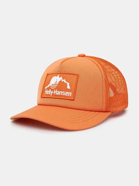 Шапка с козирки Helly Hansen с апликация оранжево