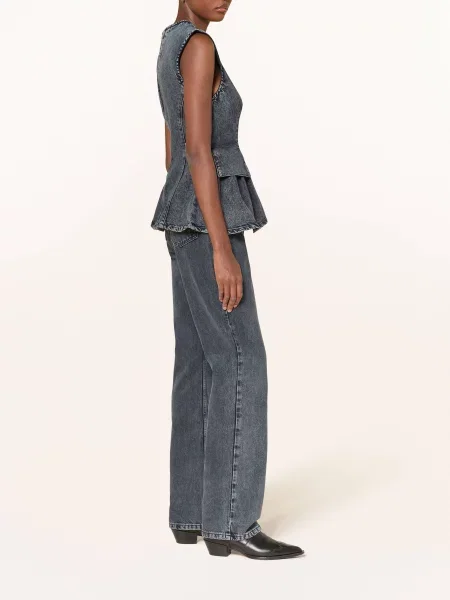 Remain Jeansy Straight schwarz czarne