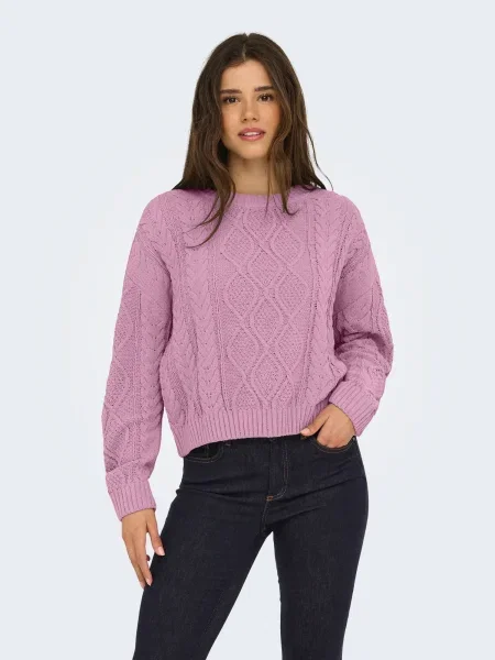 ONLY Megztinis ONLELLY rausvai violetinė