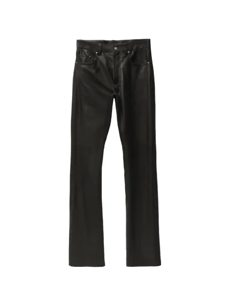 Pantaloni Versace din piele negru