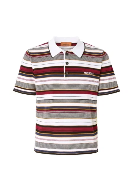 Polo Missoni cu broderie alb