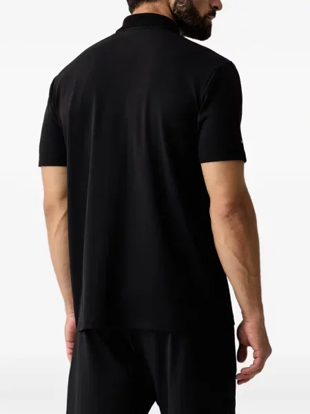Поло тениска Ea7 Emporio Armani с принт черно