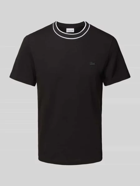 T-shirt o kroju regular fit z mieszanki bawełny Lacoste czarna