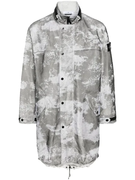 Мрежеста парка Stone Island камъни сиво