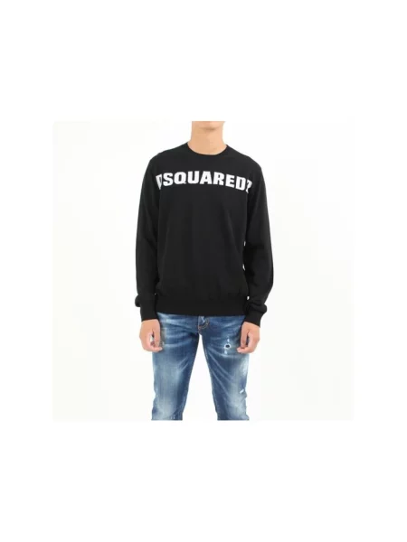 Bluza nierozpinana Dsquared2 z okrągłym dekoltem czarna