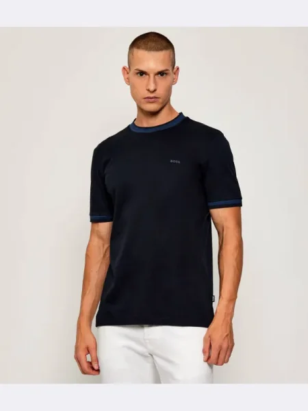 BOSS BLACK Tricou H-Tessler | mercerizat negru