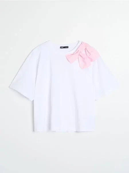 Футболка з декоративним бантом білий