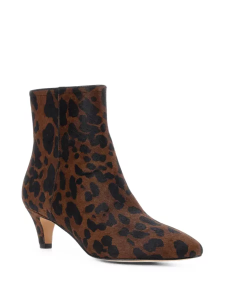Cizme scurte Twinset cu imagine cu model leopard maro