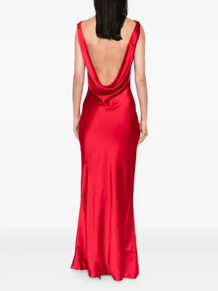Rochie maxi Norma Kamali drapată de costum roșu