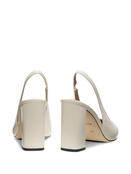 Pantofi cu toc Boss din piele slingback cu bretele