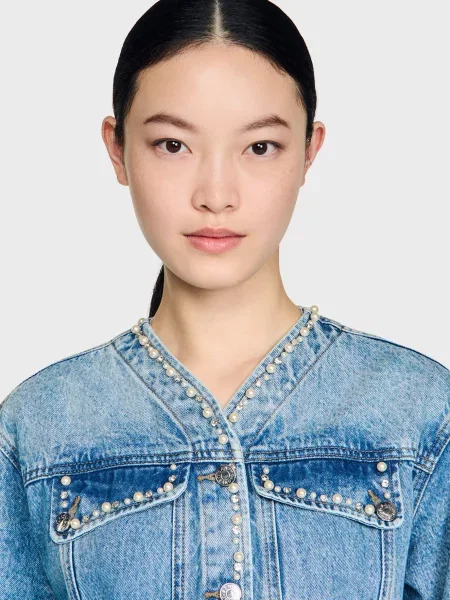 Джинсова куртка Sandro блакитна