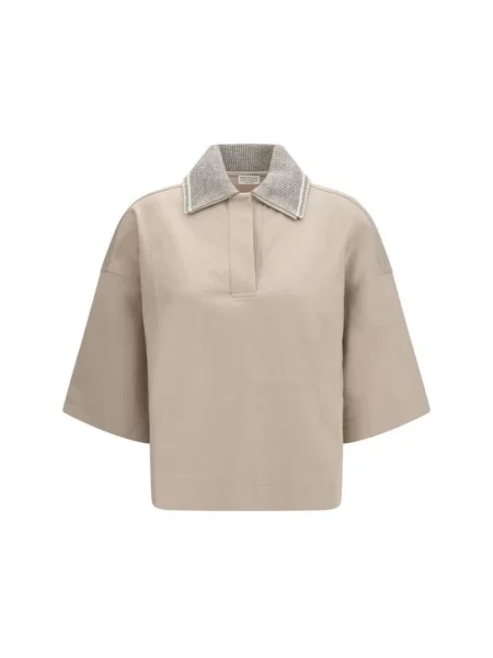 Koszulka polo Brunello Cucinelli beżowa