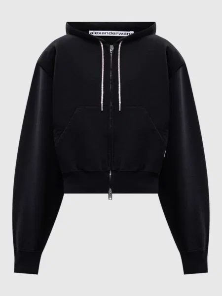 Утеплена спортивна куртка з кристалами Alexander Wang чорна