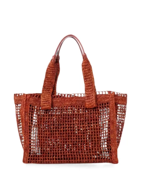 Pletena shopper torbica Chloé s autogramom narančasta