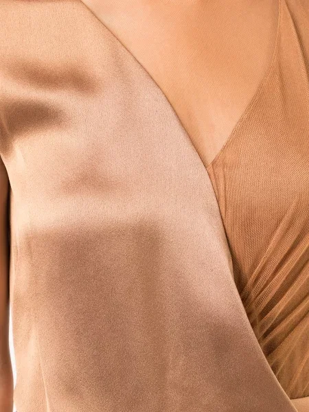 Rochie maxi Sies Marjan drapată lungă de costum maro