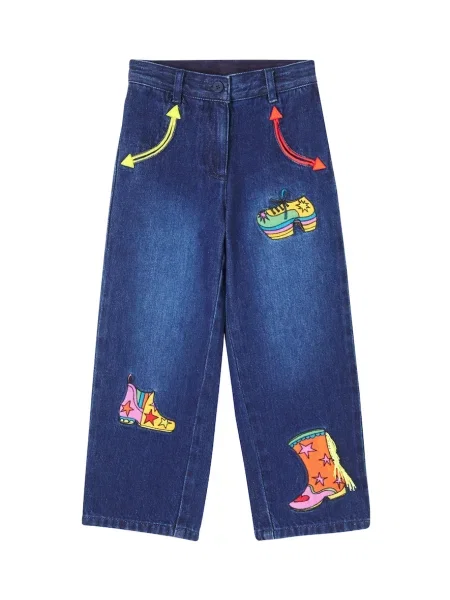 Gyerek széles szárú farmer Stella Mccartney kék