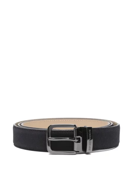 Curea Emporio Armani din piele de căprioară albastru