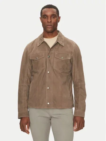 Usnjena jakna JOOP! Jeans siva